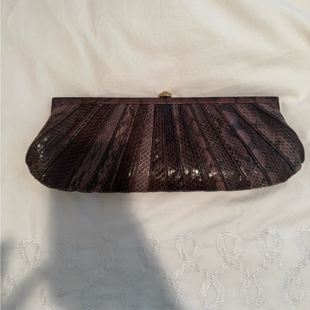 Kotur Purple Snakeskin Clutch